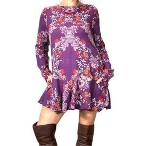 Free People Smooth Talker Floral Purple Dress - Size Medium
